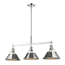  3306-LP CH-CH - Orwell CH 3 Light Linear Pendant in Chrome with Chrome shades